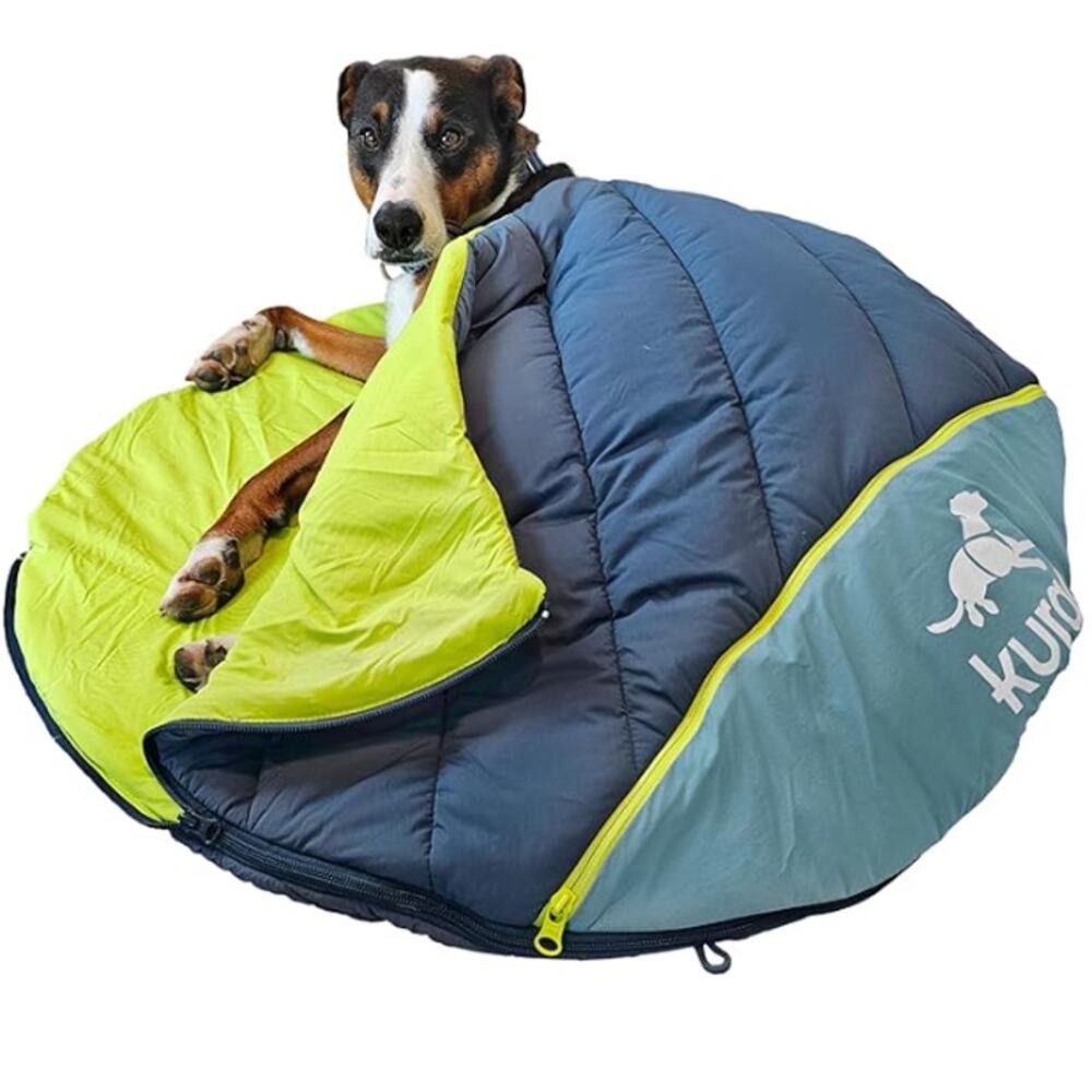 Kurgo Canyon Puffer Pup Sack Travel Dog Bed Sleeping Bag Ink Blue Large/40" NEW